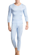 Grenasasilk Men's Silk Long Johns Mulberry Silk Long Underwear V-Neck Breathable Thermal Underwear Sets & Undergarments