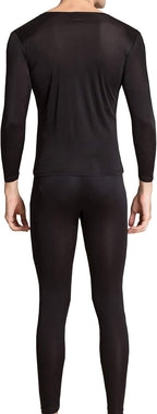 Grenasasilk Men's Silk Long Johns Mulberry Silk Long Underwear V-Neck Breathable Thermal Underwear Sets & Undergarments