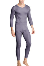 Grenasasilk Men's Silk Long Johns Mulberry Silk Long Underwear V-Neck Breathable Thermal Underwear Sets & Undergarments