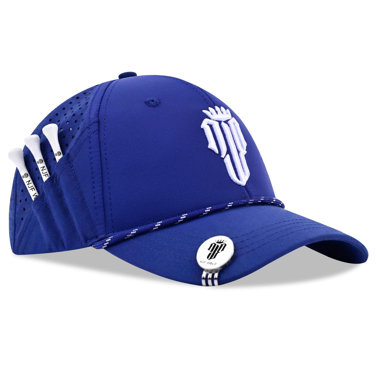 NJF Golf Performance Hats for Men with Tee Holder & Magnetic Ball Marker