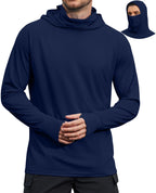 COOFANDY Mens UPF 50+ Sun Protection Hoodie with Mask Lightweight Long Sleeve SPF Fishing Shirts UV Hiking Running Rash Guard