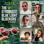 PRIMALS Blue Light Blocking Glasses - Extra Strength - Blocks 99.9% Blue Light - Improves Sleep & Focus - Computer/Gaming/TV/Phones - (Red Lens + Clear Frame)