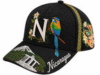 La Pinolera - Nicaragua Premium hat with Guardabarranco Bird, Traditional Mask & Cultural Art Design