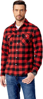 COOFANDY Mens Flannel Shirts Long Sleeve Casual Plaid Button Down Shirt Cotton Shirt Cowboy Work Shirts with Pockets