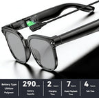 AI Smart Glasses with Camera, 1080P EIS Video, Bluetooth Music