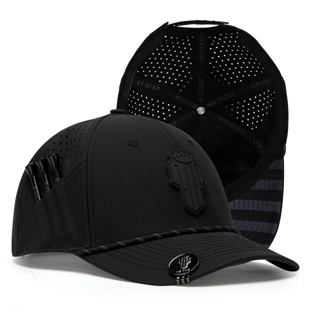 NJF Golf Performance Hats for Men with Tee Holder & Magnetic Ball Marker