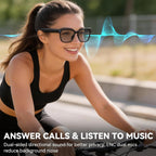 AI Smart Glasses with Camera, 1080P EIS Video, Bluetooth Music