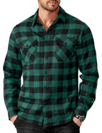 COOFANDY Mens Flannel Shirts Long Sleeve Casual Plaid Button Down Shirt Cotton Shirt Cowboy Work Shirts with Pockets