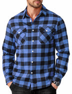 COOFANDY Mens Flannel Shirts Long Sleeve Casual Plaid Button Down Shirt Cotton Shirt Cowboy Work Shirts with Pockets