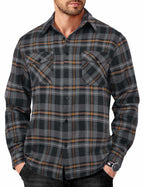 COOFANDY Mens Flannel Shirts Long Sleeve Casual Plaid Button Down Shirt Cotton Shirt Cowboy Work Shirts with Pockets