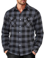 COOFANDY Mens Flannel Shirts Long Sleeve Casual Plaid Button Down Shirt Cotton Shirt Cowboy Work Shirts with Pockets