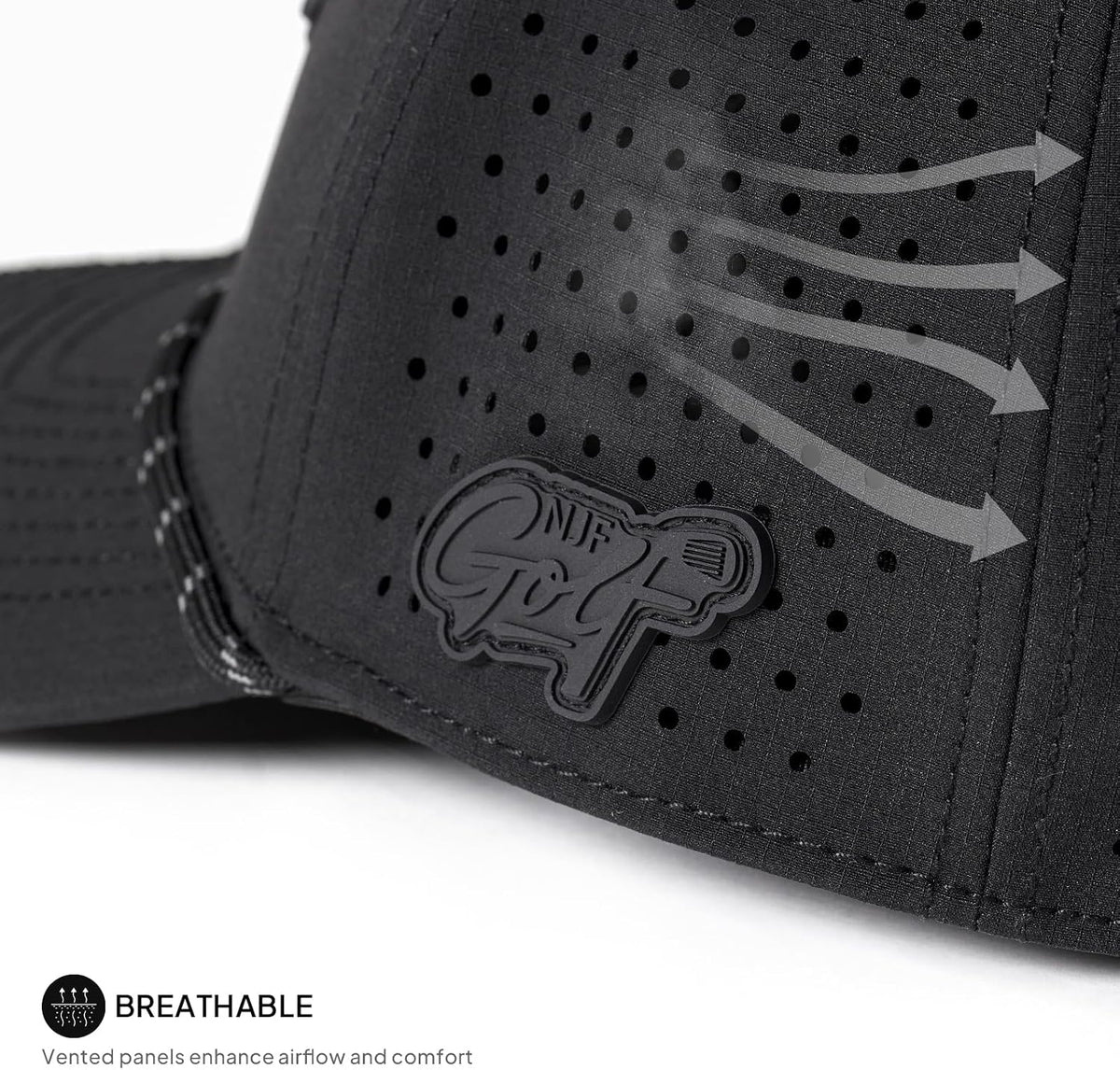 NJF Golf Performance Hats for Men with Tee Holder & Magnetic Ball Marker