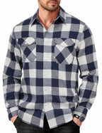 COOFANDY Mens Flannel Shirts Long Sleeve Casual Plaid Button Down Shirt Cotton Shirt Cowboy Work Shirts with Pockets