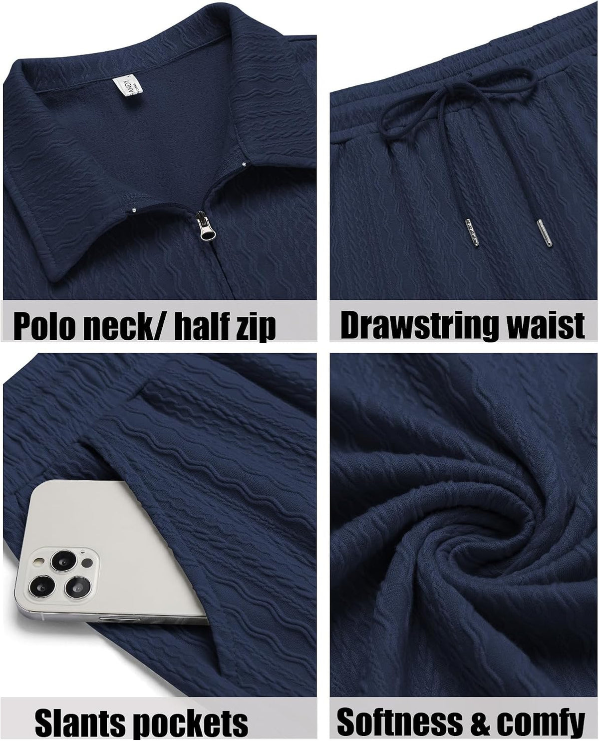 COOFANDY Men's 2 Pieces Outfits Casual Quarter Zip Polo Shirt and Shorts Set Athletic Jogging Summer Tracksuit